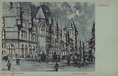 Law Courts, Londres (litografia a cores) de English School