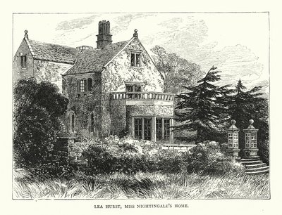 Lea Hurst, casa de Miss Nightingale (gravura) de English School