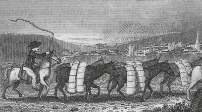 Leeds, comércio de tecidos (gravura) de English School