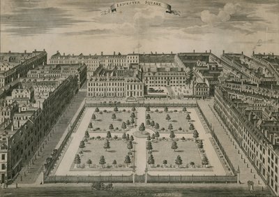 Leicester Square, Londres, em 1728 de English School