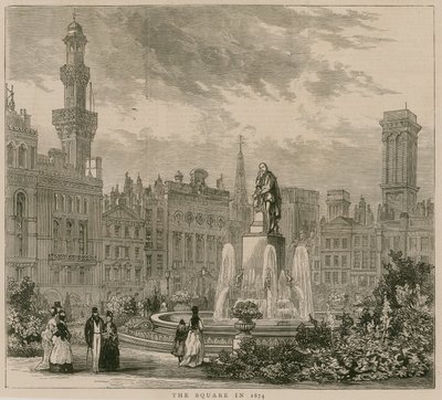 Leicester Square, Londres, em 1874 de English School
