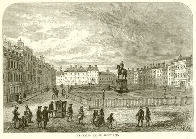 Leicester Square, cerca de 1750 de English School