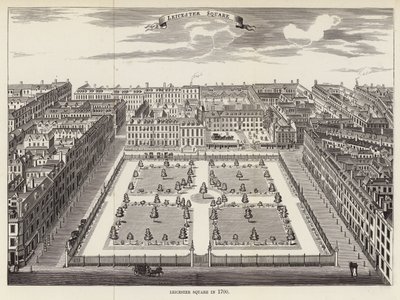 Leicester Square em 1700 de English School