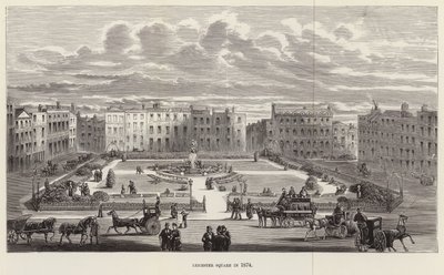 Leicester Square em 1874 de English School