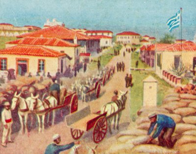 Lemnos, junto à baía de Mudros (litografia a cores) de English School