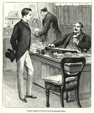 Leonard comprometeu-se a preencher o posto do seu pai falecido (gravura) de English School