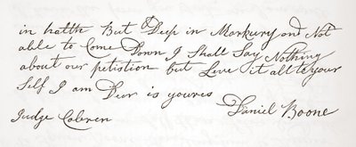 Carta de Daniel Boone ao juiz John Cobren, original de 5 de outubro de 1809 (ver também 619583) de English School