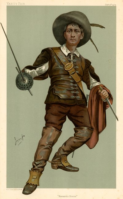 Lewis Waller, Drama Romântico, desenho animado da Vanity Fair, 13 de outubro de 1904 de English School