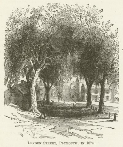 Leyden Street, Plymouth, em 1874 de English School