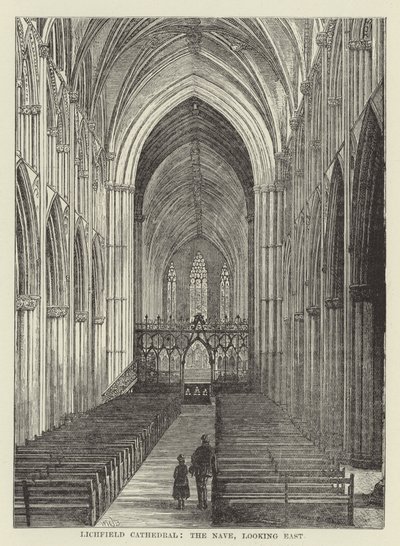 Catedral de Lichfield, a nave, olhando para o leste de English School