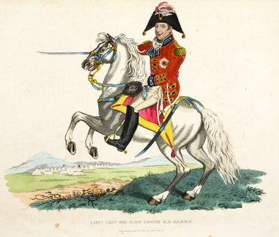Tenente Geral Sir Eire Coote KB, KC e MP, pub. por Richard Evans, engr romney, ilustração de um relato histórico da batalha de Waterloo por William Mudford, 1816 de English School