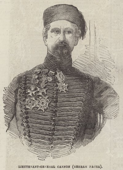 Tenente-General Canhão (Behram Pacha) (gravura) de English School