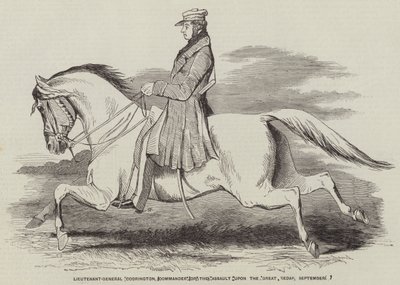 Tenente-General Codrington, Comandante do Assalto ao Grande Redan, 9 de Setembro (gravura) de English School