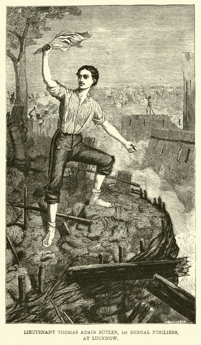 Tenente Thomas Adair Butler, 1º Fuzileiros de Bengala, em Lucknow de English School