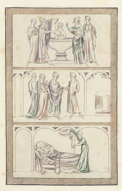 Vida de Thomas Becket (gravura colorida) de English School