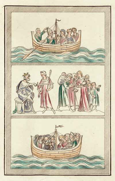Vida de Thomas Becket (gravura colorida) de English School