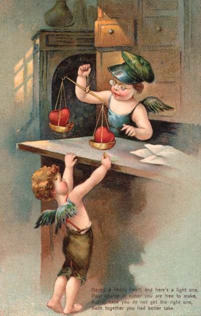 Coração leve e pesado (chromolitho) de English School