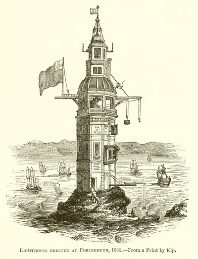 Farol erigido em Portsmouth, 1665 de English School