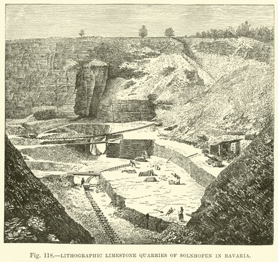 Pedreiras de calcário litográfico de Solnhofen na Baviera de English School