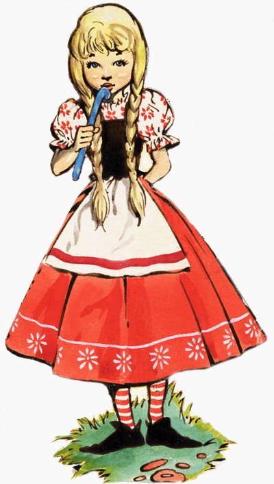 Menininha, com, vara de English School