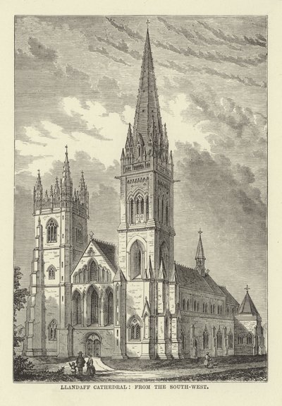 Catedral de Llandaff, do sudoeste de English School