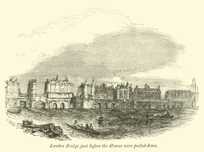 London Bridge, pouco antes de as casas serem derrubadas de English School