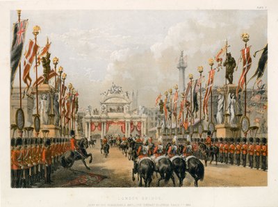 London Bridge, mantido pela Honorable Artillery Company of London, em 7 de março de 1863 de English School