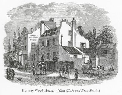 Clubes de Londres: Hornsey Wood House (gravura) de English School