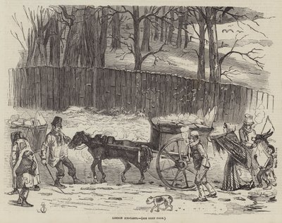 London Ice-Carts (gravura) de English School