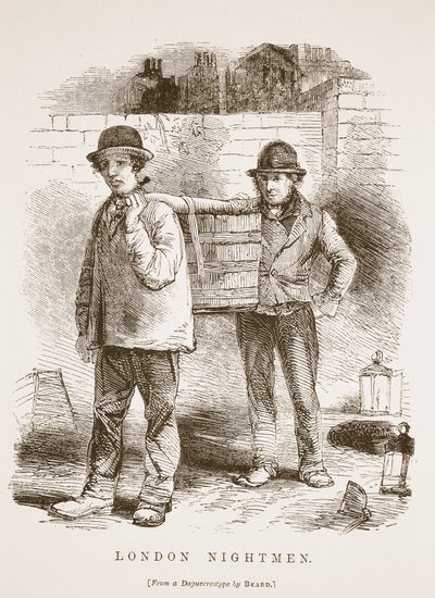 London Nightmen, do daguerreotype por Richard Beard, ilustração do London Work e London Poor por Henry Mayhew, pub. 1862 de English School