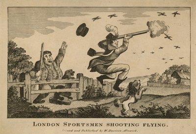 Desportistas de Londres atirando pombos de English School