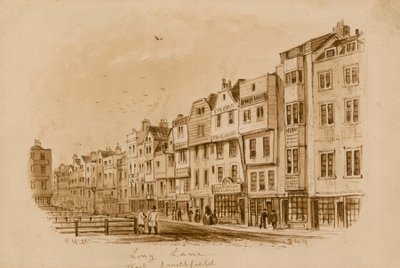 Long Lane, West Smithfield, 1840 (wc no papel) de English School