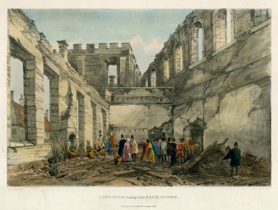 Longa sala que leva à Torre de Tijolos, Torre de Londres, 1841 de English School
