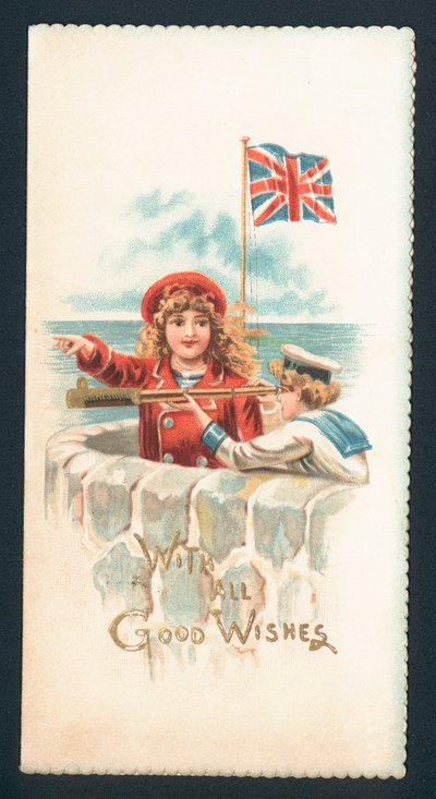 Olhando para fora ao mar, cartão de Natal de English School