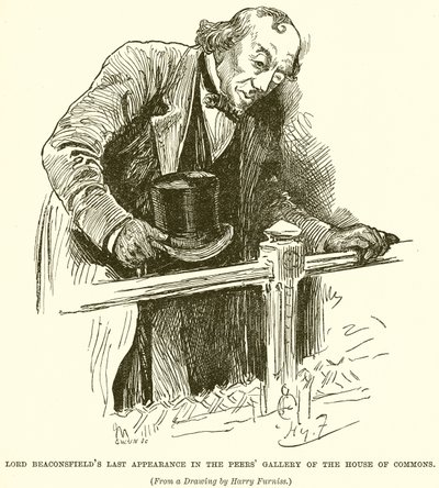 Última aparição de Lord Beaconsfields na Galeria de Pares da Câmara dos Comuns de English School