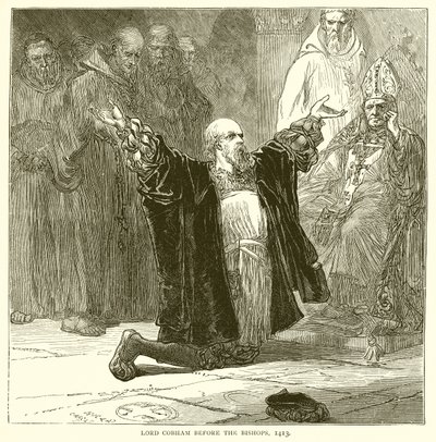 Lord Cobham antes dos bispos, 1413 de English School