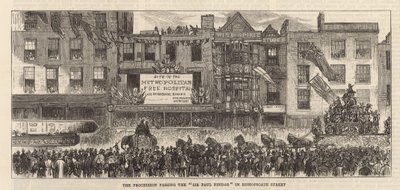 Lord Mayors Day: A procissão passando pelo Sir Paul Pindar de English School