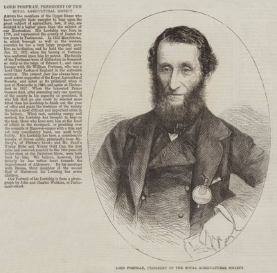 Lord Portman, Presidente da Real Sociedade Agrícola (gravura) de English School