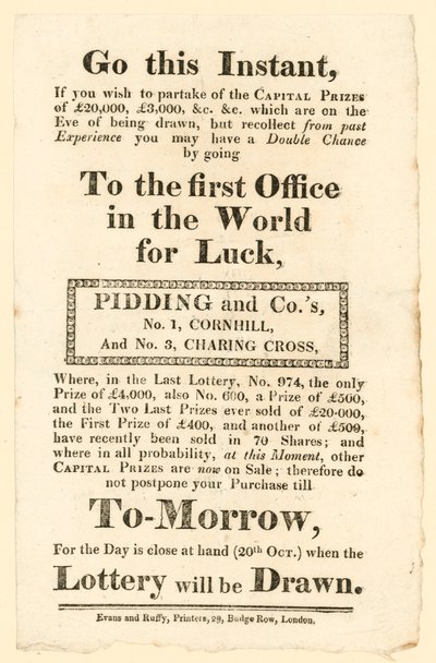 Anúncio de loteria de English School