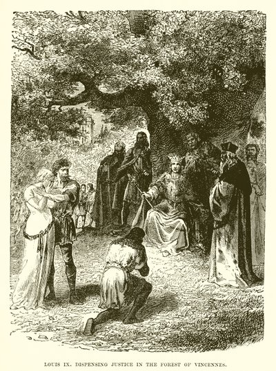 Louis IX dispensando justiça na floresta de Vincennes de English School