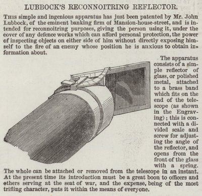 Reflector de reconhecimento da Lubbock (gravura) de English School