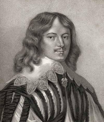 Lucius Cary, gravado por Bocquet, ilustração de &39;Um catálogo de autores reais e nobres, volume V&39;, publicado em 1806 (lito) de English School