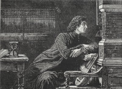 Luther no caixão, ilustração da história do protestantismo por James Aitken Wylie (1808-1890), bar. 1878 de English School