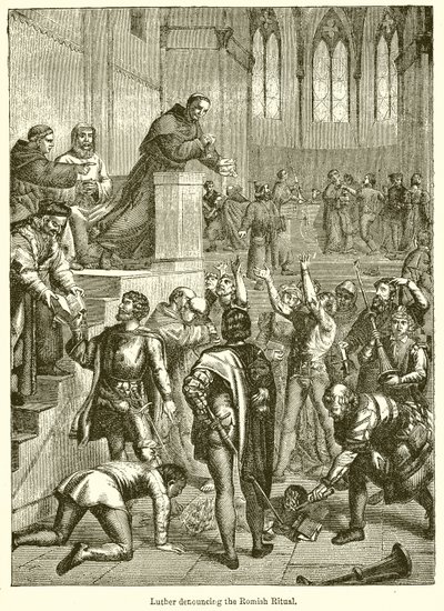 Lutero denunciando o ritual romano de English School