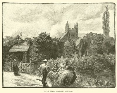 Lych Gate, Igreja Eversley (gravura) de English School