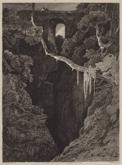 Ponte de Lydford (gravura) de English School