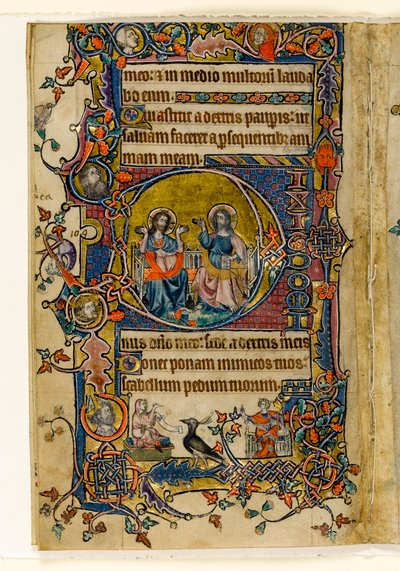 MS 1-2005, fol. 161v: O pai e filho, historiated inicial do saltério de Macclesfield, uso de Sarum, East Anglia, c.1330 de English School