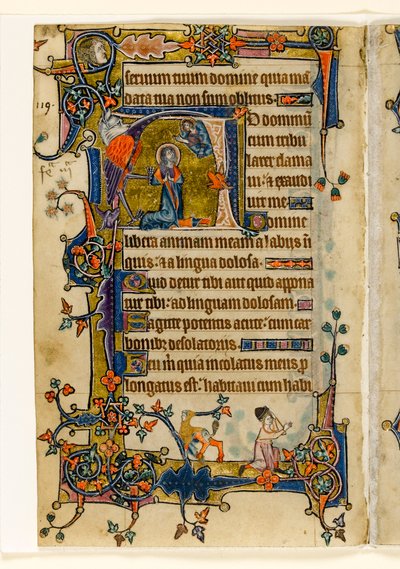 MS 1-2005, fol. 182v: David Praying, historiated inicial do Saltério de Macclesfield, Uso de Sarum, East Anglia, c.1330 de English School