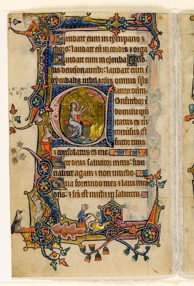 MS 1-2005, fol. 207v: Isaías orando, historiated inicial a partir do saltério de Macclesfield, uso de Sarum, East Anglia, c.1330 de English School