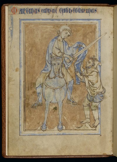 MS 370, St. Martin e o mendigo, a partir de um manuscrito iluminado (caneta & tinta e têmpera em velino) de English School